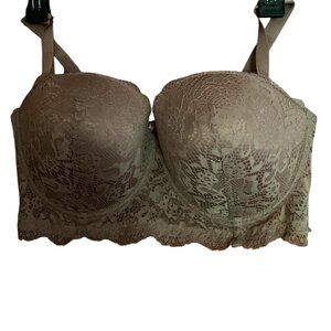 Women's 5-Way Convertible Bras 42D Lace Underwire Nude